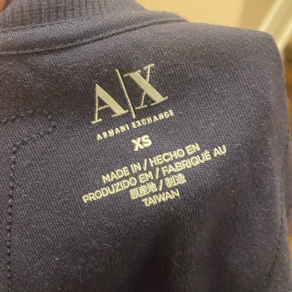 Armani Exchange Men’s Navy Blue Zip Up Sweatshirt - Picture 4 of 4